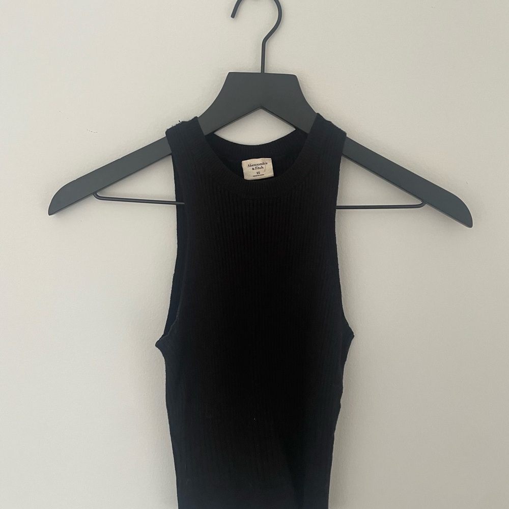 Abercrombie Ribbed Knit Black Tank Top